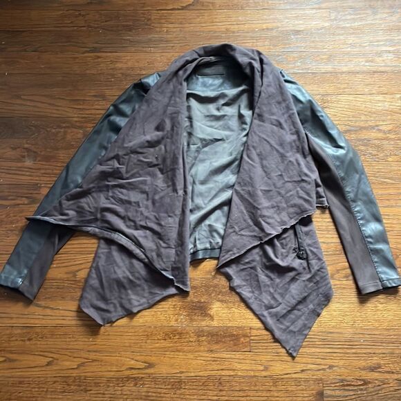 Blank NYC Mixed Media Drape Front Moto Jacket - Picture 6 of 8